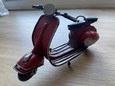Vintage 8” Red Scooter Metal Ornament - Vesper-style  Retro