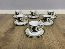 VTG Fathi Mahmoud Set of 6 Egyptian Limoges Porcelain Cups & Saucers Nefertiti