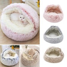 Large Pet Dog Cat Beds Plush Kitten Warm Soft Sleeping Nest Igloo Cave Mat House