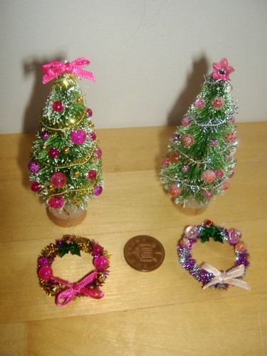 Dolls house decorated - house,
