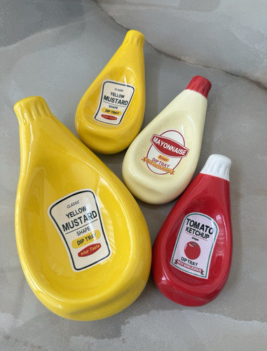 Ceramic 4pc novelty - ceramic, condiment