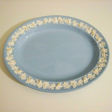 Wedgwood Embossed Queen's Ware oval serving plate - 14" by 12" or 37cm by 29cm