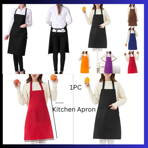 Plain apron with - plain, pocket