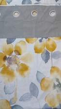 Next Curtains Pair Yellow Grey