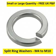 SPRING Washers Split Coil / Lock Washer Zinc Plated Sizes M4 - M10 - FREE UK P&P