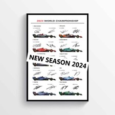2024 Formula 1 Teams And Drivers Signed Print Poster A4 Gift For F1 Racing Fans