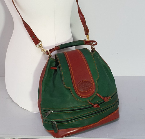 Leather green crossbody bag - sb,