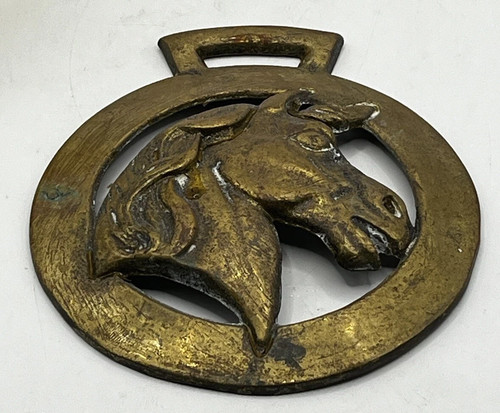 Large vintage horse brass - large,