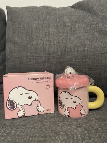 Pink snoopy peanuts mug - mug, with