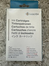 Livescribe Ink Cartridges, 4 Black Medium Point and 1 Red Fine Point