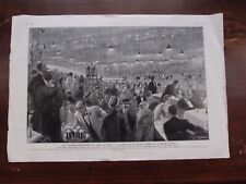 ANTIQUE UN-FRAMED CENTRE SPREAD PAGE PRINT 6 DAY CYCLE RACE PARIS VELODROME 1928