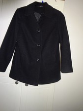 NEW ladies black short coat from bonmarche 16 pockets length 29 in