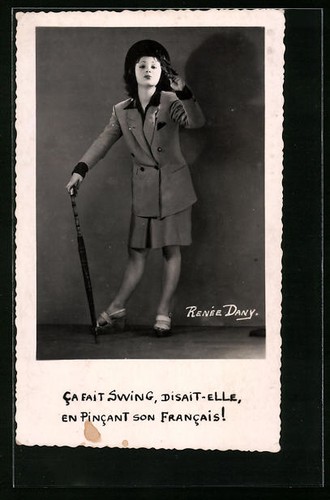 Postcard actress rené dany - actress,