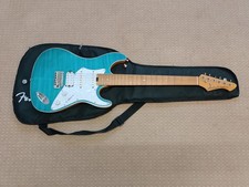 Aria Pro II Fullerton Turquoise Blue Electric Guitar - Upgraded + Fender Gigbag.
