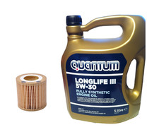 Quantum Oil 5w30 + Filter FOR VW Polo 1.2 1198CC 51KW Petrol