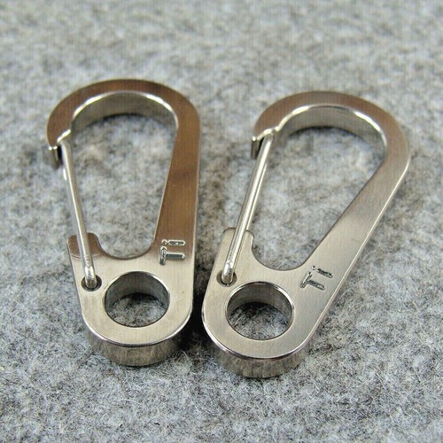 Titanium snap spring hooks - titanium,