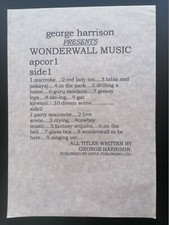 THE BEATLES  GEORGE HARRISON ORIGINAL 1968 PROMO FLYER FOR WONDERWALL