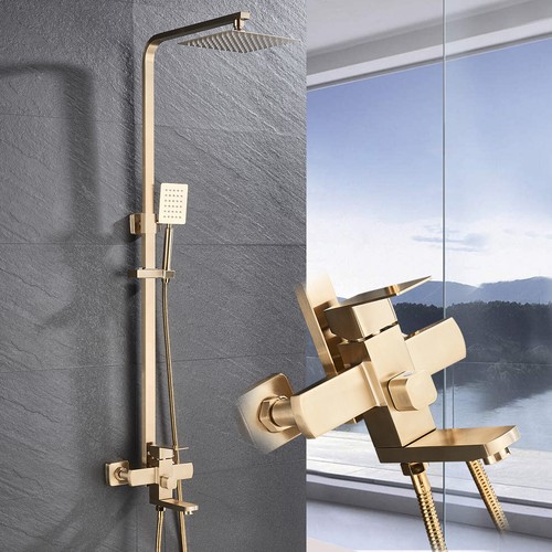 Brushed gold bathroom mixer - brushed,