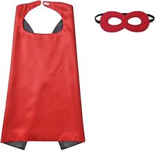 Superhero Cape & Mask FancyDress Costume Set Kids 3-10 Years (Double Sided) #F97
