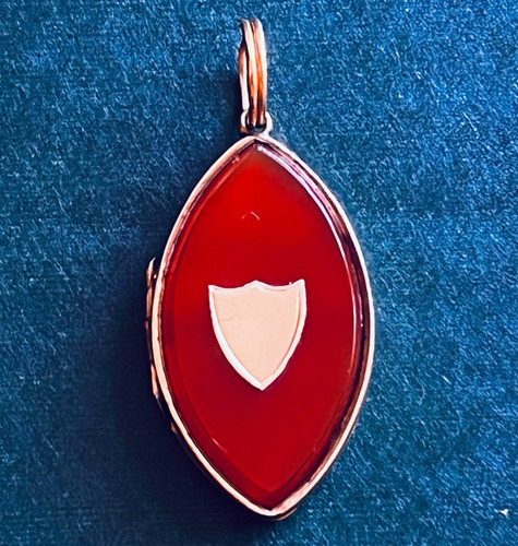 Victorian carnelian navette - carnelian,