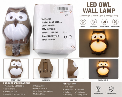 Led owl wall lamp - wall,
