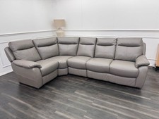 Furniture Village Snug Static L Shape Corner Sofa In Grey Leather