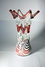 Large Vintage Handkerchief Glass Vase.