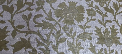 Damask olive green and - green, cream