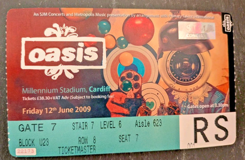Oasis ticket june 2009 - ticket,