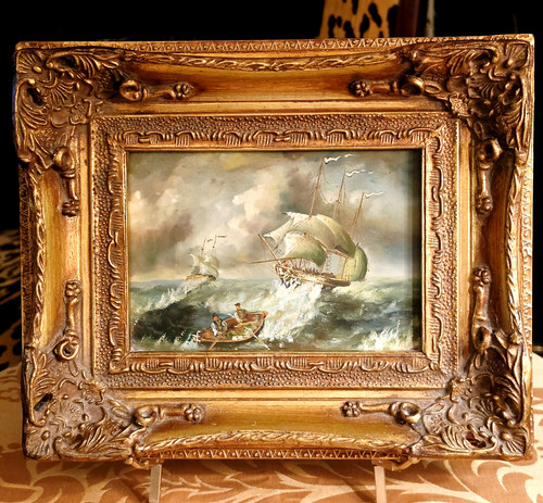 Stunning framed oil board - oil,