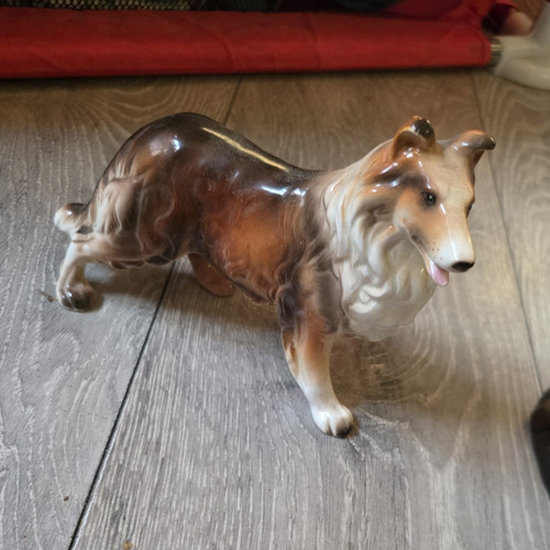 Glossy ceramic collie dog - glossy,