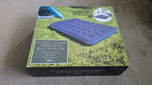 Tesco flocked double airbed - flocked,
