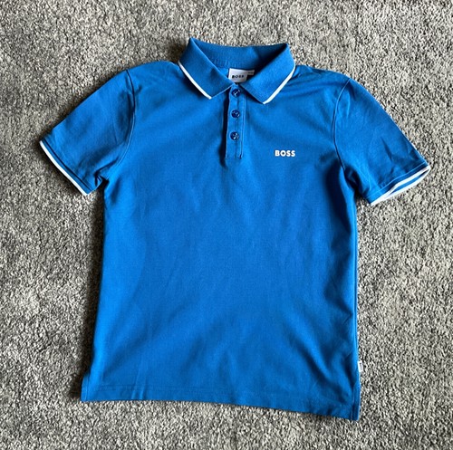 Hugo boss blue polo shirt - blue, boys