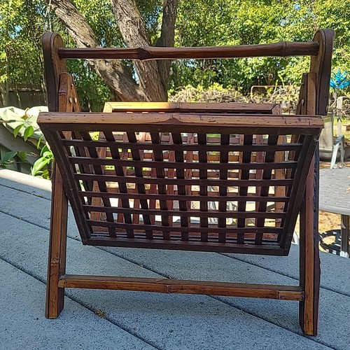 Vtg mcm bamboo rattan wood - mcm,