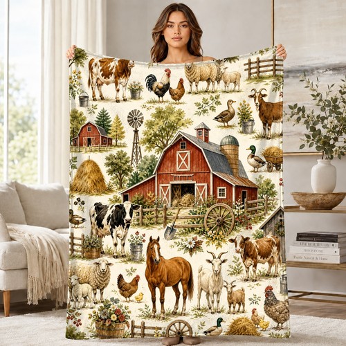 Farm animal collage coral - animal,