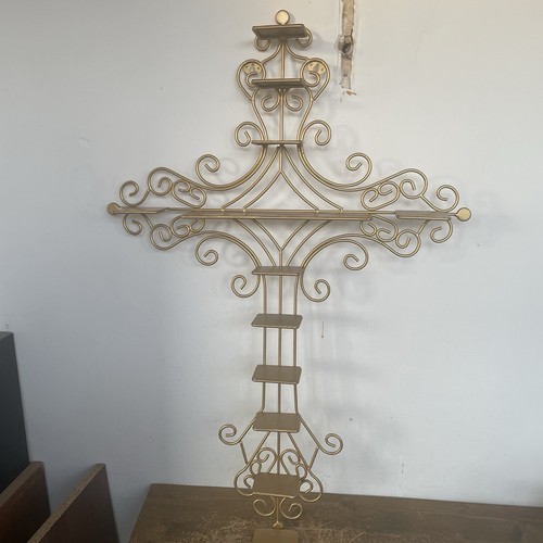 Gold cross crucifix shelf - crucifix,