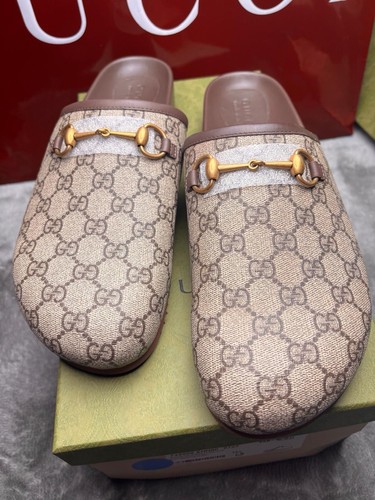Gucci canvas horsebit mule - gucci, gg