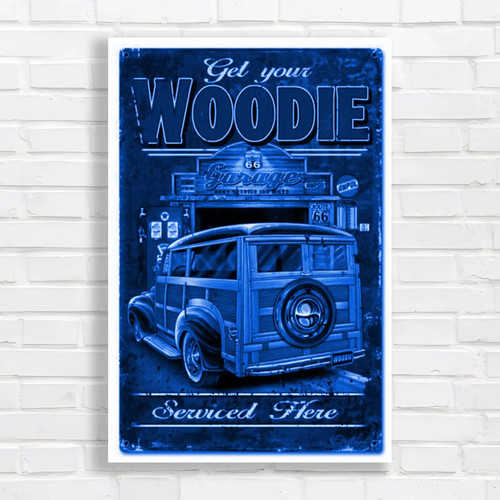 Retro route woody wagon - route,