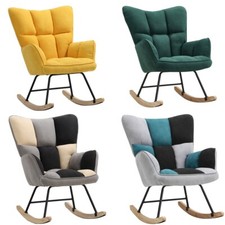 Linen patchwork rocking chair - rocking,