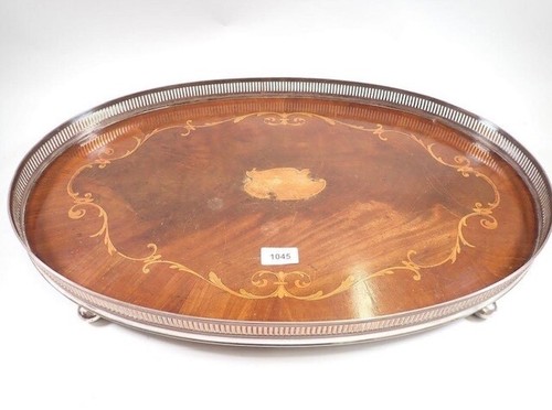 Large antique inlaid mahogany