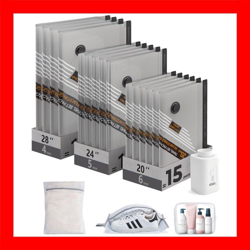 Travel vacuum bag set - vacuum, with