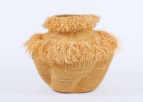Fringe woven basket - fringe,