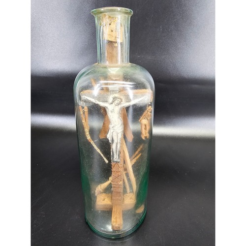 Crucifix bottle antique - in,