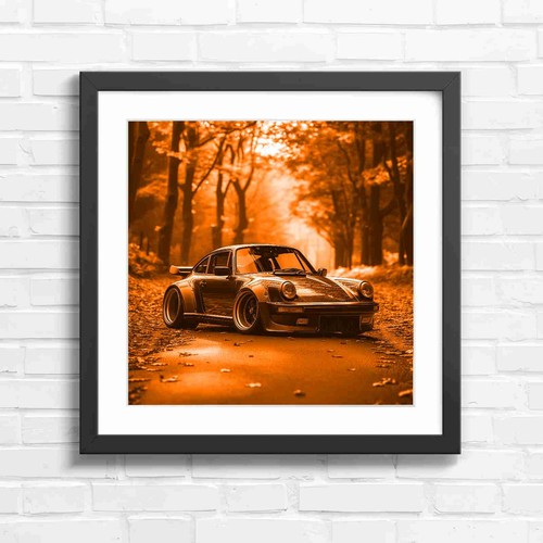 Dark sports car forest - forest, autumn