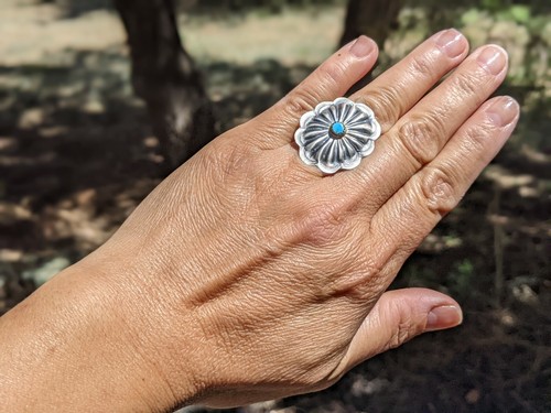 Navajo concho ring sterling - navajo,