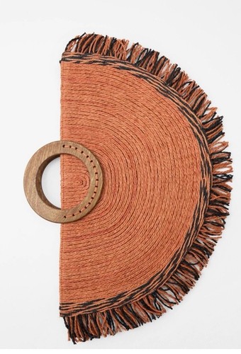 Zara woven fan bag - fan, orange