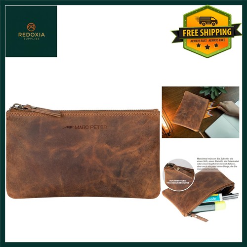 Vintage leather pencil case - leather,