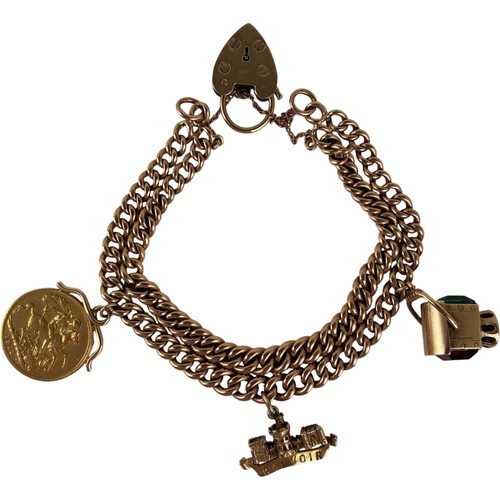 9ct gold double curb - gold, link