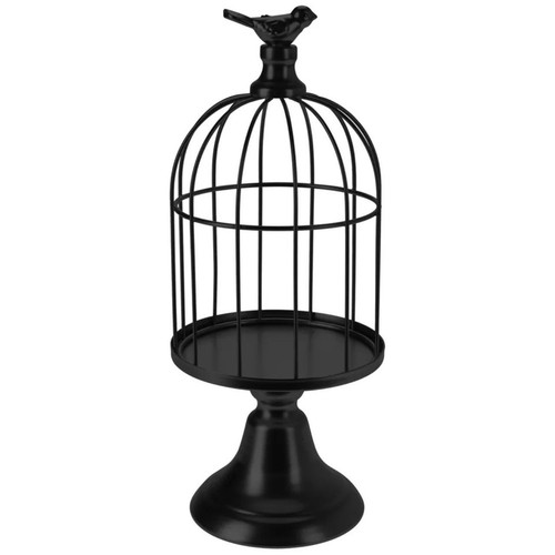 Black metal wire bird - black,