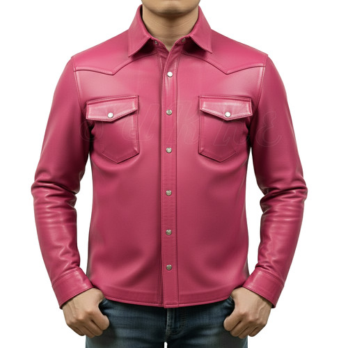 Pink custom made men - pink, leather